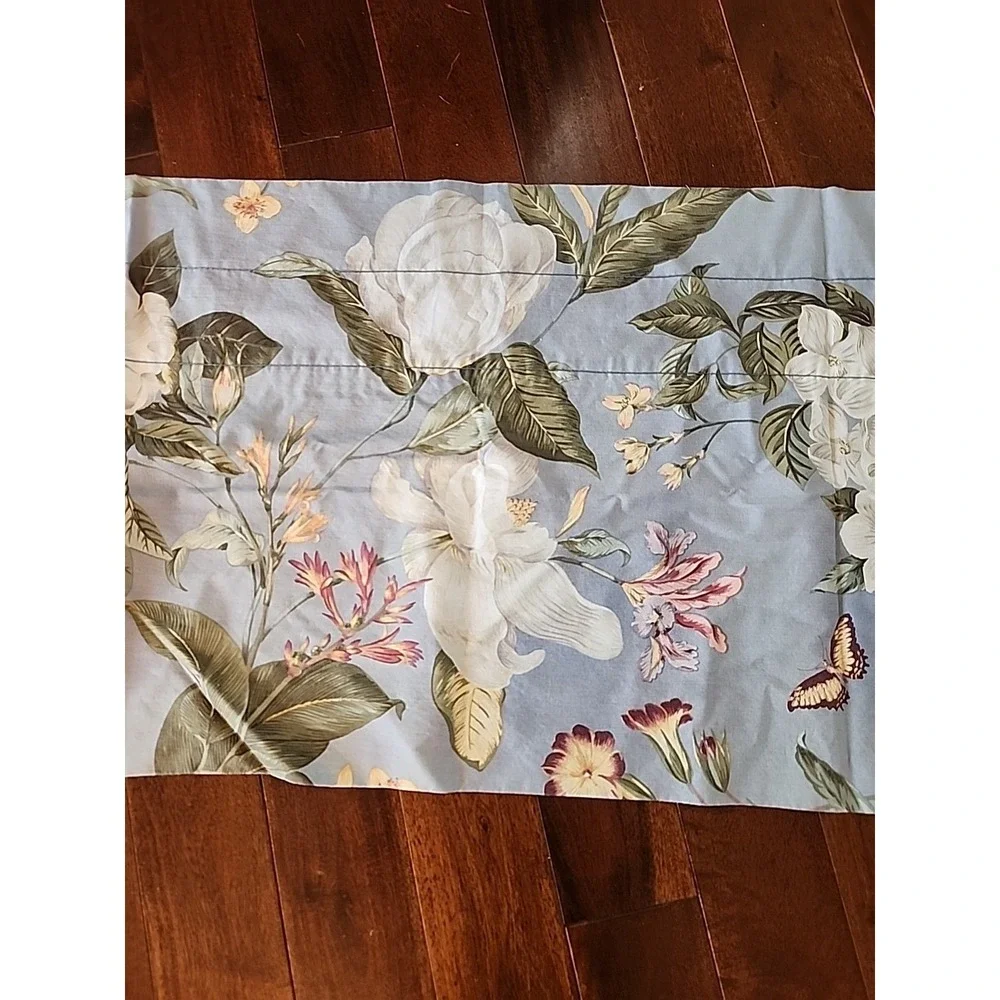 Crown Craft‎ Valance Magnolia Garden Images Floral Valance Periwinkle Blue